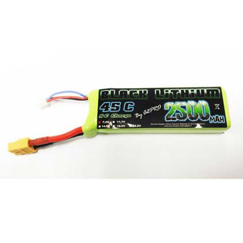 Battery LiPo Black Lithium 2500mAh 45C 2S 