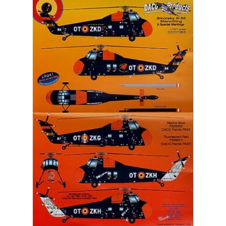 Decal Sikorsky S-58 stencilling 