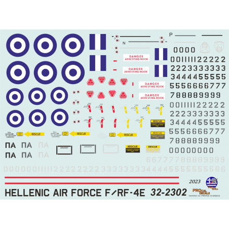 HELLENIC McDonnell F-4/RF-4E Phantom II Decals cover almost ALL paint camos with basic stencils 