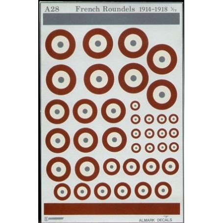 Decal French WWI National Insignia/Roundels various sizes 